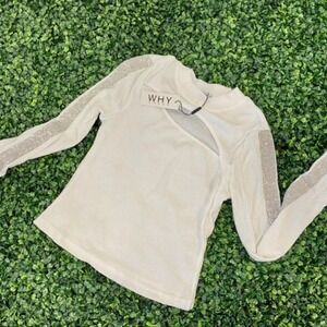 Why white cutout rhinestone shirt spring casual long sleeve turtleneck top